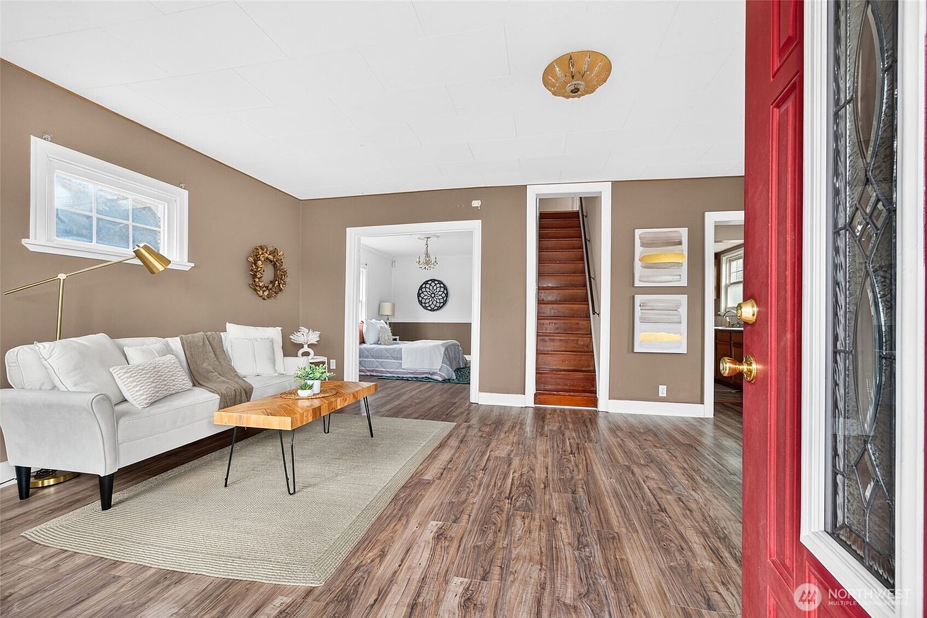 Living room viewed from the front entry