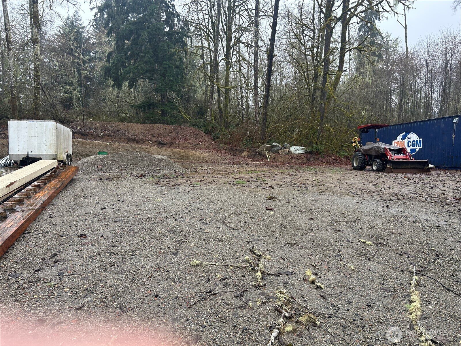 Usable gravel work and parking area